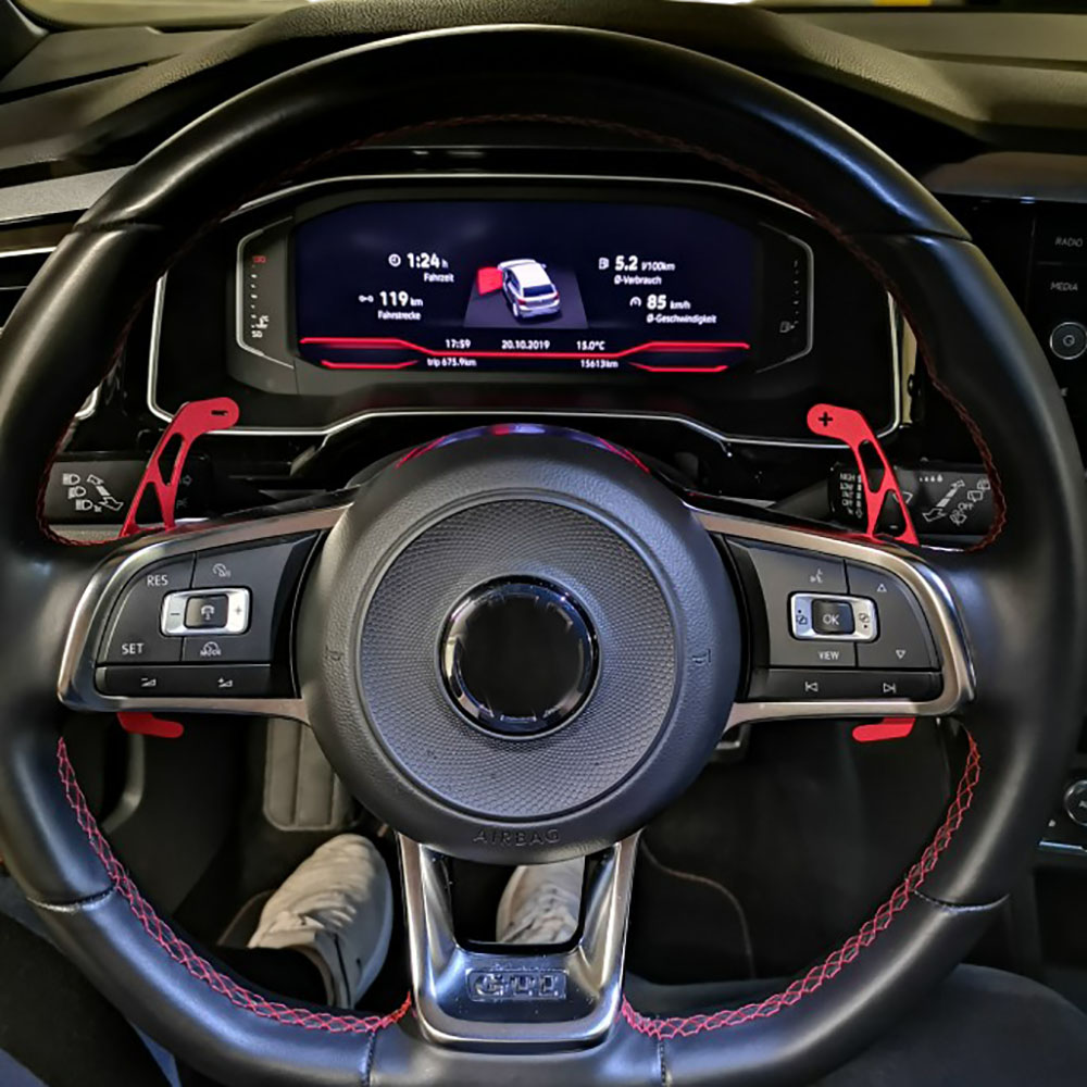 Volkswagen Golf 7 / 7.5 Paddle Shifters (Flippers) – Aluminium – Blauw / Rood / Zilver / Zwart