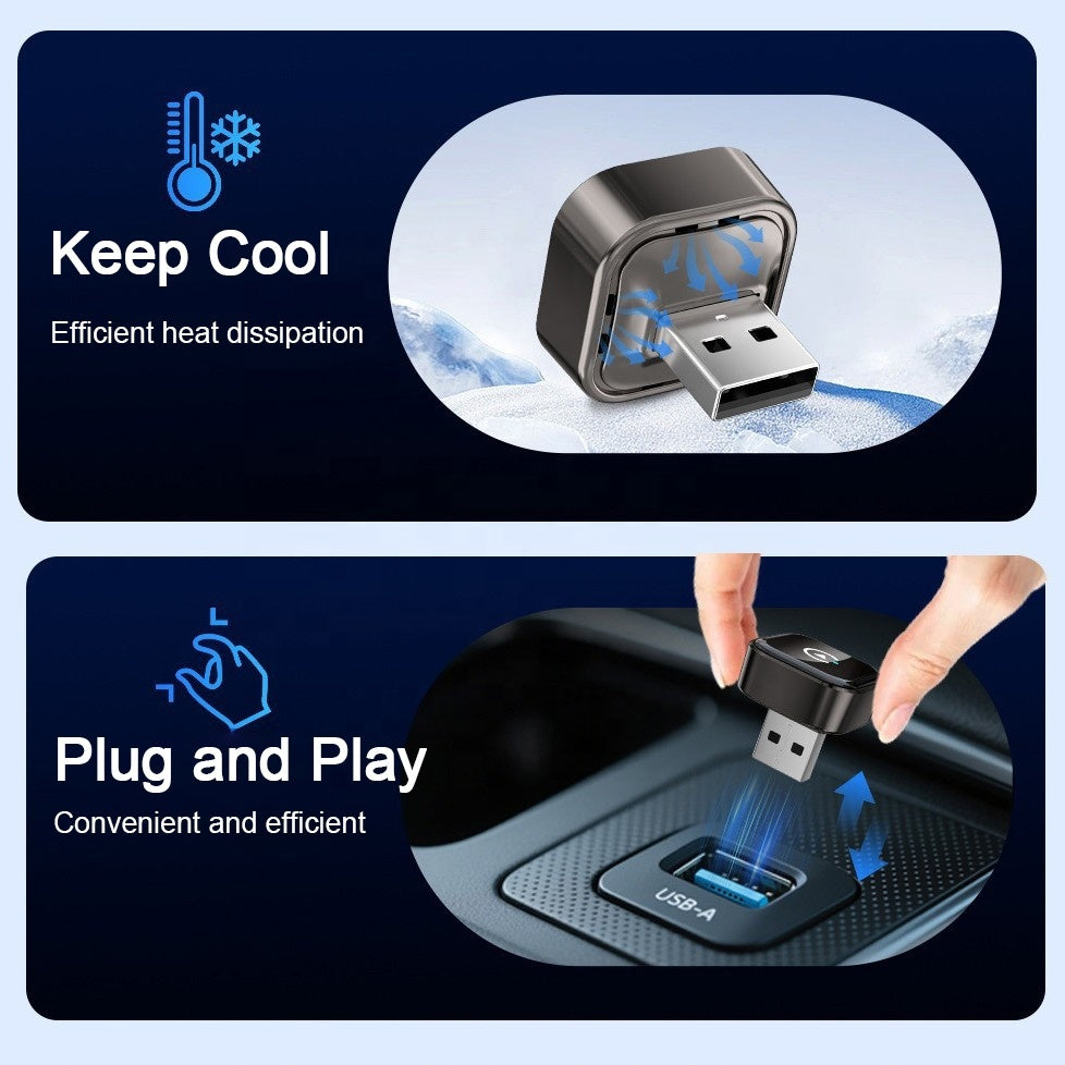Carplay Dongle Draadloos - CarPlay & Android Auto Adapter – 2-in-1 Dongle, Plug & Play, USB & USB-C, Zonder Kabel