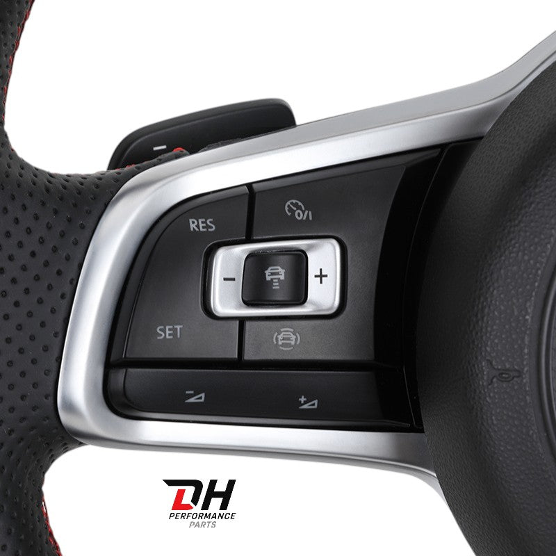 Volkswagen Golf 7 / 7.5 Sportstuur – Alcantara & Geperforeerd Leder – Rode Stitching & 12u Markering