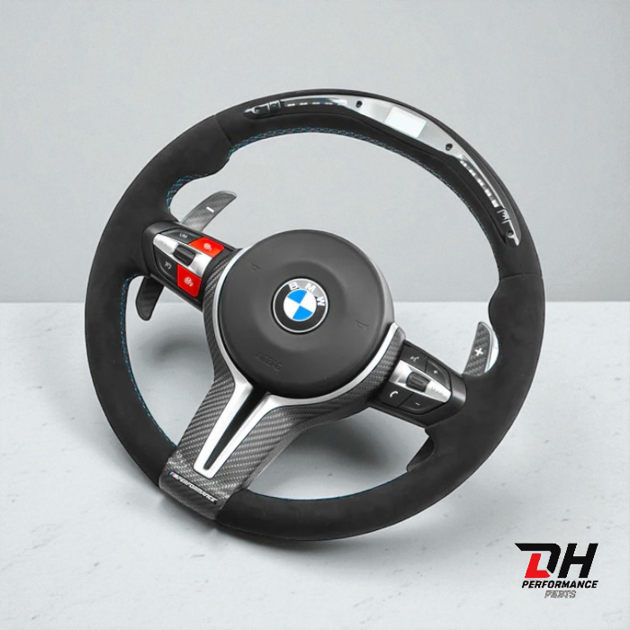 BMW M Performance F series LED Carbon / Alcantara Stuur – M Knoppen & Carbon Flippers