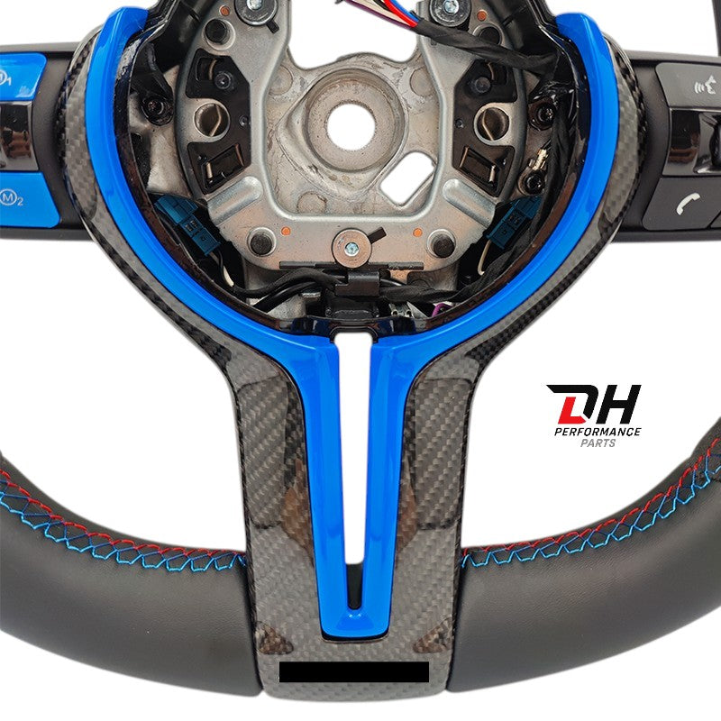 BMW M Performance Stuur F series Alcantara & Leder Blauw Carbon trim