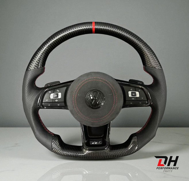 Golf 7/7.5R/GTI Sportstuur Carbon/Alcantara Met Geperforeerd Leer