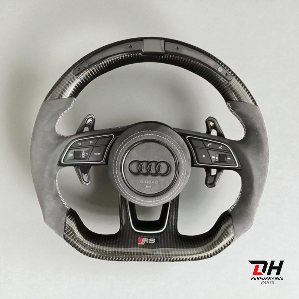 Audi RS3/S3/A3 8V RS4/5 B9 Carbon LED Stuur/Witte accenten Carbon Flippers