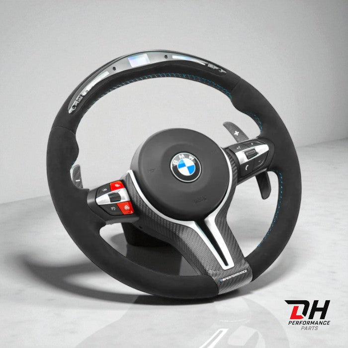 BMW M Performance F series LED Carbon / Alcantara Stuur – M Knoppen & Carbon Flippers